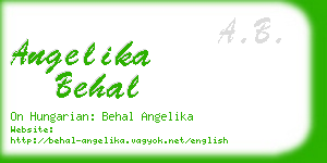 angelika behal business card